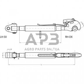 Centrinė traukė toplink 400,00 mm – 905,00 mm M36 CBM 3PGCGH3240