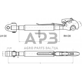 Centrinė traukė toplink 460,00 mm – 945,00 mm M36 CBM 3PGCGH2846