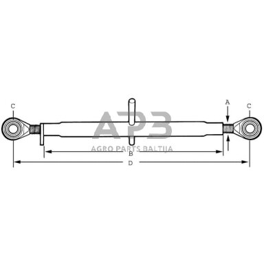 Centrinė traukė toplink 115,00 mm – 325,00 mm M24 gopart TL1152411GP