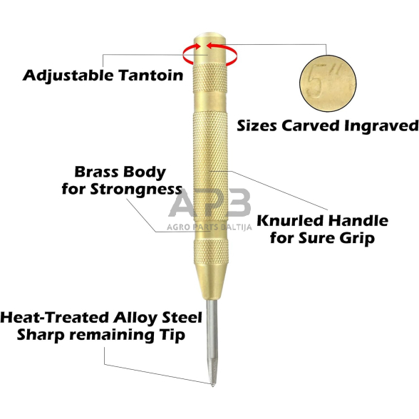 Centro žymeklis automatinis (metaline rankena) 3x125mm 1 Centro žymeklis automatinis (metaline rankena) 3x125mm 1