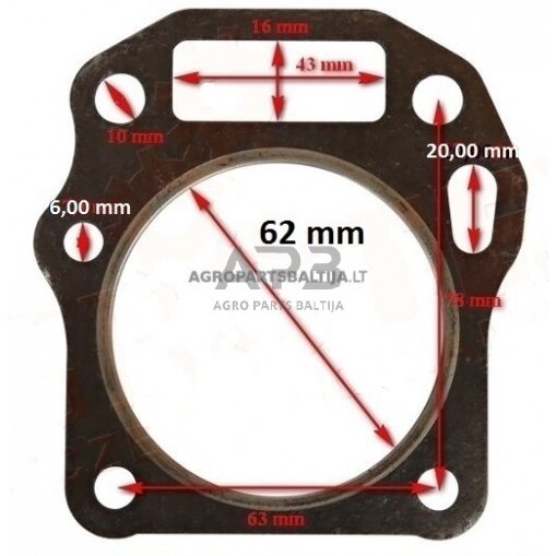 Cilindro galvos tarpinė NAC T375 ir kitiems kiniškiems varikliams Cilindro galvos tarpinė NAC T375 ir kitiems kiniškiems varikliams