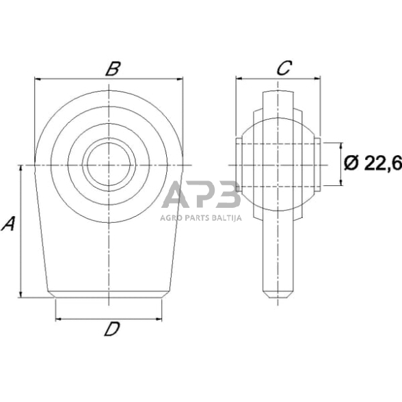 Cilindro antgalis G22.6 KF L=40mm, KF22640D 1 Cilindro antgalis G22.6 KF L=40mm, KF22640D 1