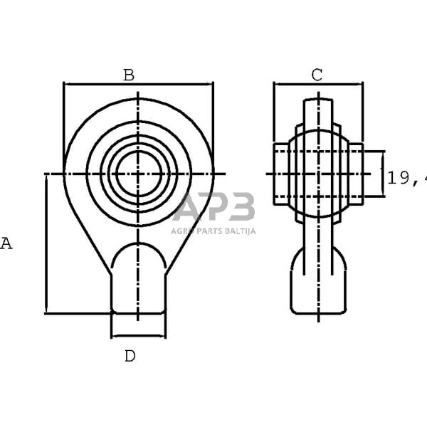 Cilindro antgalis G25.4 L=65, KR25765 1 Cilindro antgalis G25.4 L=65, KR25765 1