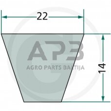 Dantytas diržas C177 22x4500mm Li, 22x4588mm La