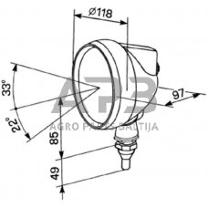 Darbo žibintas apvalus 55/70W, 12/24V, 144mm, Cobo 05155000