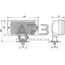 Darbo žibintas stačiakampis Halogen, 55W, 12V, Cobo 05275000