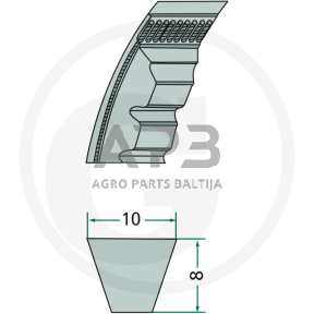 Dantytas diržas XPZ 10x1474mm Li, 10x1525mm La