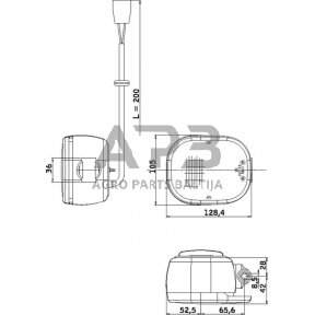 Darbo žibintas kvadratinis Halogen, 12V, Cobo 05470000