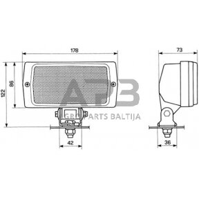 Darbo žibintas stačiakampis Halogen, 55W, 12V, Cobo 05275000