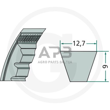 Dantytas diržas XPA 12,7x1687mm Li, 12,7x1750mm La