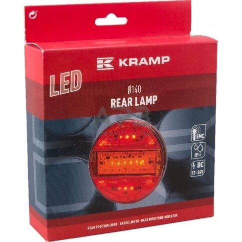 Daugiafunkcinis galinis žibintas LED, apvalus, 12-24V, Ø 140mm, LA40011 2 Daugiafunkcinis galinis žibintas LED, apvalus, 12-24V, Ø 140mm, LA40011 2