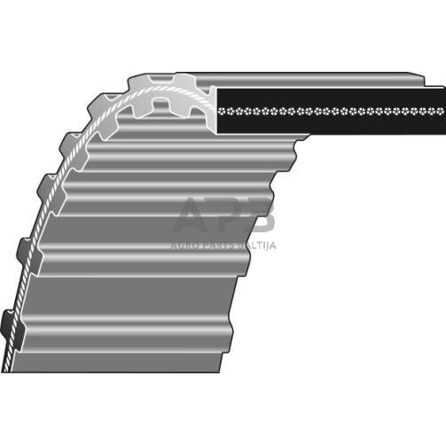Dantytas diržas John Deere LT166, M150717 16x2000 mm Dantytas diržas John Deere LT166, M150717 16x2000 mm