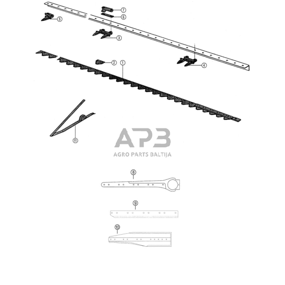 Dalis New Holland technikai 311458660N peilio galvutė Laverda 1 Dalis New Holland technikai 311458660N peilio galvutė Laverda 1