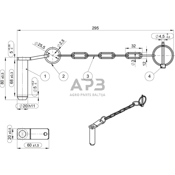Dalis Scharmüller 004421502 Kaištis 20x20mm Scharmüller 2 Dalis Scharmüller 004421502 Kaištis 20x20mm Scharmüller 2