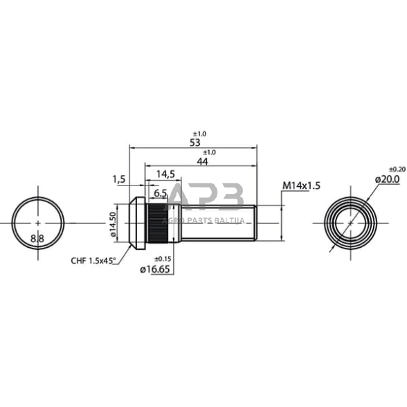Dalis Ursus technikai 57113413N Rato varžtas M14x1,5x44 tinka Zetor 2 Dalis Ursus technikai 57113413N Rato varžtas M14x1,5x44 tinka Zetor 2