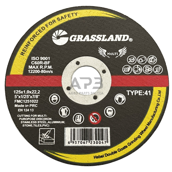 Daugiafukcinis pjovimo diskas 125x1.0x22.2 41 tip. Daugiafukcinis pjovimo diskas 125x1.0x22.2 41 tip.