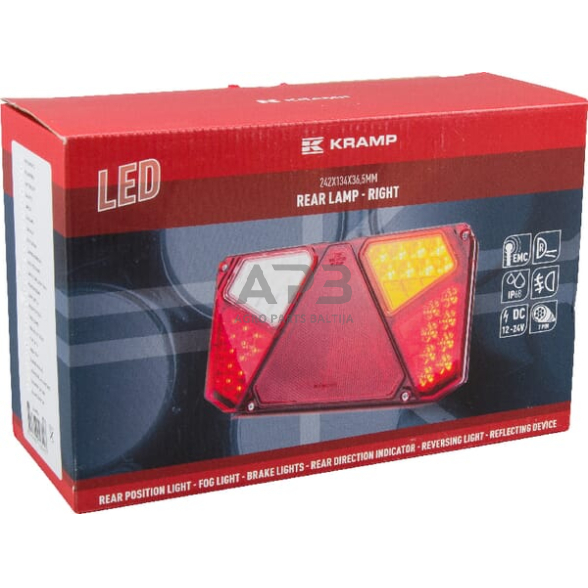 Daugiafunkcinis galinis žibintas dešininis LED, stačiakampis, 12-24V, 242x134x36.5mm, 7 kontaktų, LA40006 4 Daugiafunkcinis galinis žibintas dešininis LED, stačiakampis, 12-24V, 242x134x36.5mm, 7 kontaktų, LA40006 4