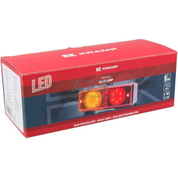 Daugiafunkcinis galinis žibintas LED, stačiakampis, 12-24V, 200x70x60mm, LA40015 4