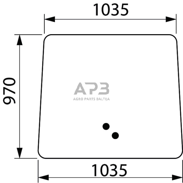 Dalis John Deere technikai R219644 Fiksuotas priekinis stiklas