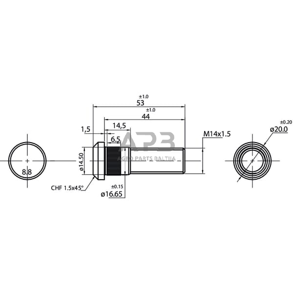 Dalis Ursus technikai 57113413N Rato varžtas M14x1,5x44 tinka Zetor 2 Dalis Ursus technikai 57113413N Rato varžtas M14x1,5x44 tinka Zetor 2