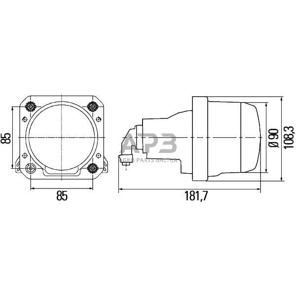 Darbo žibintas apvalus Halogen, 55W, 12V, 181.7x108.3mm, Hella 1AL009998001 6 Darbo žibintas apvalus Halogen, 55W, 12V, 181.7x108.3mm, Hella 1AL009998001 6