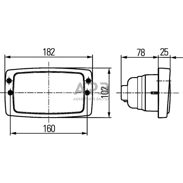 Darbo žibintas stačiakampis Halogen, 55/70W, 12/24V, 182x103x102mm, Hella 1GB006213111 6