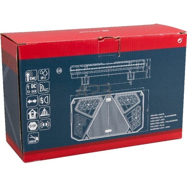 Daugiafunkcinis galinis žibintas dešininis LED, stačiakampis, 12-24V, 242x134x36.5mm, LA40005 4 Daugiafunkcinis galinis žibintas dešininis LED, stačiakampis, 12-24V, 242x134x36.5mm, LA40005 4