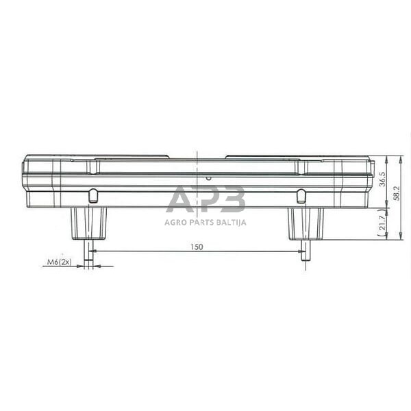 Daugiafunkcinis galinis žibintas kairinis LED, stačiakampis, 12-24V, 242x134x36.5mm, 7 kontaktų, LA40008 6