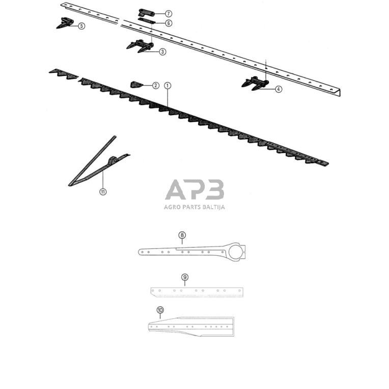 Dalis New Holland technikai 311458660N peilio galvutė Laverda 1