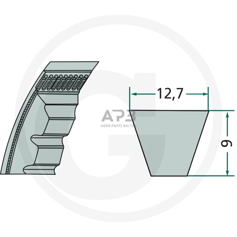 Dantytas diržas XPA 12,7x1112mm Li, 12,7x1175mm La 1 Dantytas diržas XPA 12,7x1112mm Li, 12,7x1175mm La 1
