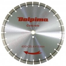 Deimantinis segmentinis pjovimo diskas betonui Laser 400x25,4/20mm 15x3,6mm