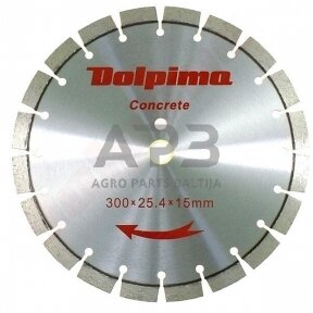 Deimantinis segmentinis pjovimo diskas betonui Laser 300x25,40/20mm 15x3,0mm
