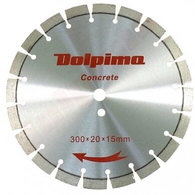 Deimantinis segmentinis pjovimo diskas betonui Laser 300x20mm 15x3,0mm