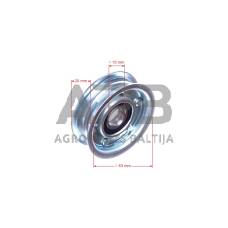 Diržo skriemulys su guoliu Mountfield 61,90 x 14,30 x 17,50 mm 125601592/0, 1256015920 1330 M, 1430M, 1530M