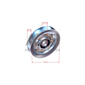 Diržo skriemulys su guoliu Castel Garden 87,90 x 15,80 x 20,30 mm 25601555/0, 125601555/0, BCG2560155, G25601555E0, CG25601555H0, 80256-Y09-003, 80256Y09003, 531 00 55-62, 531005562, 256015550 1136-0290-01, 1136029001, 6205 157, 6205157, 1256