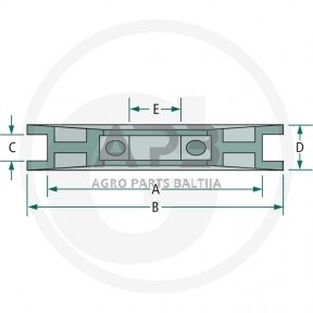 Diržo skriemulys universalus 76,20 x 88,50 x 25,40 x 30,20 x 17,50 mm