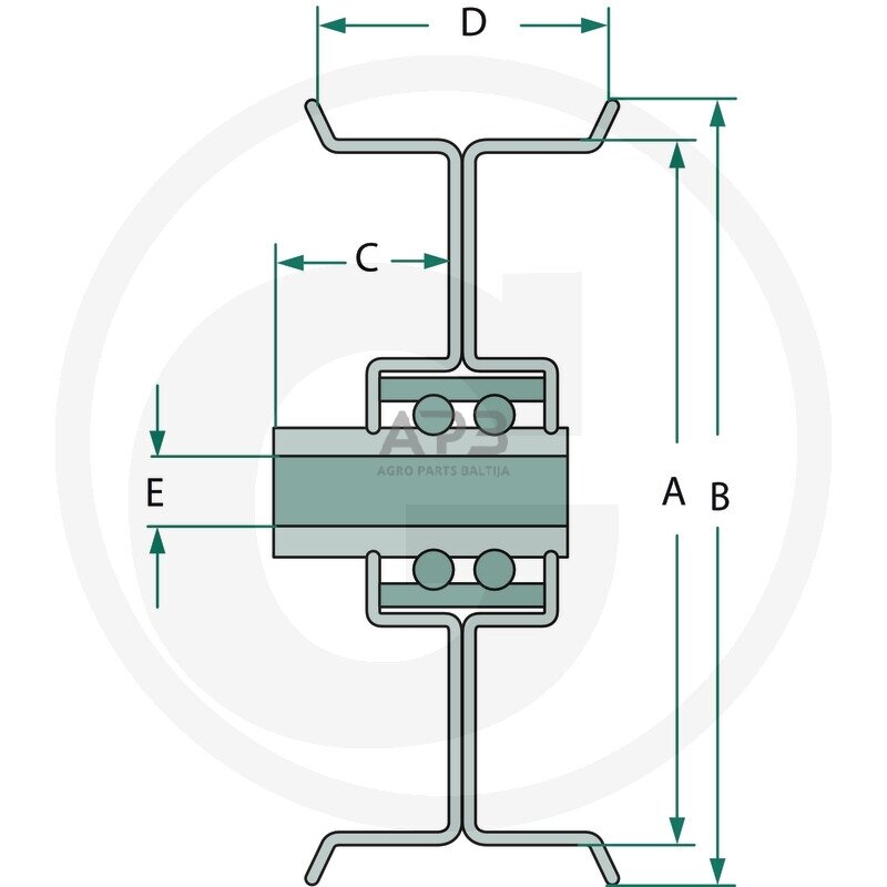 Diržo skriemulys su guoliu universalus 101,60 x 115,80 x 6,10 x 22,20 x 12,70 mm 1 Diržo skriemulys su guoliu universalus 101,60 x 115,80 x 6,10 x 22,20 x 12,70 mm 1