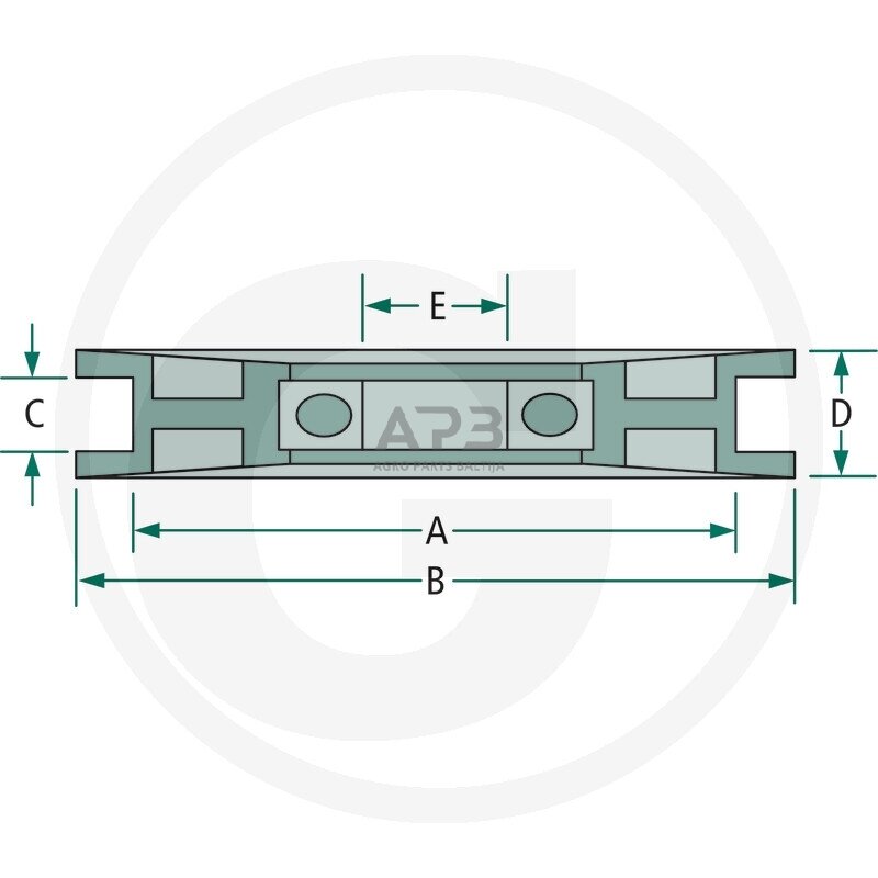 Diržo skriemulys universalus 47,60 x 50,80 x 19,05 x 24,60 x 17,50 mm 1 Diržo skriemulys universalus 47,60 x 50,80 x 19,05 x 24,60 x 17,50 mm 1