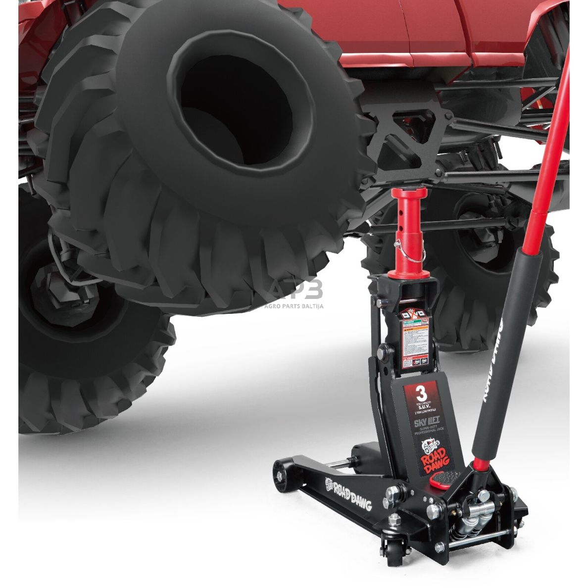 Domkratas su ratukais 2t/3t. Pažemintas 7