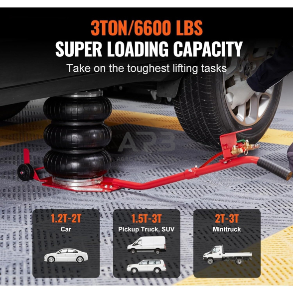 Domkratas 3t pneumatinis  su 3 oro pagalvėmis 3 Domkratas 3t pneumatinis  su 3 oro pagalvėmis 3