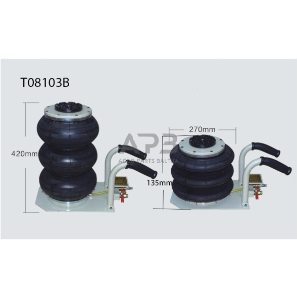 Domkratas 3t pneumatinis su 3 pagalvėmis ir trumpomis rankenomis 2 Domkratas 3t pneumatinis su 3 pagalvėmis ir trumpomis rankenomis 2