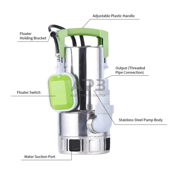 Drenažinis siurblys nešvariam vandeniui (su plūde) 230V 4 Drenažinis siurblys nešvariam vandeniui (su plūde) 230V 4