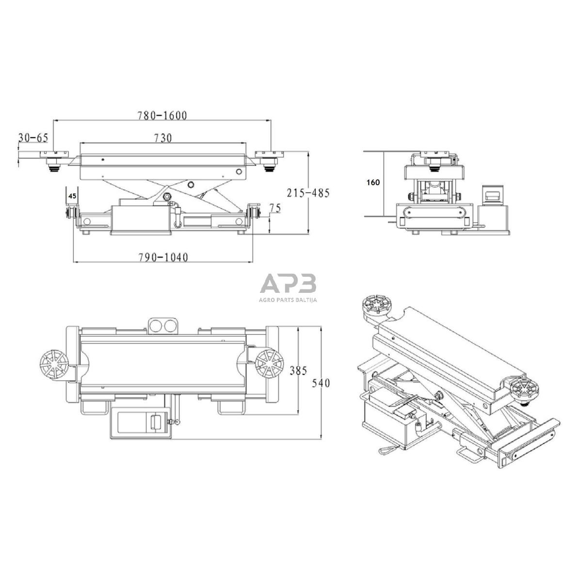 Duobinis keltuvas (pneumatinis) 3t 2