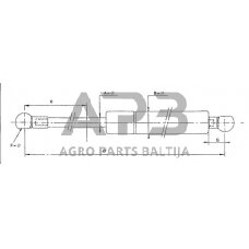 Dujinis amortizatorius L185mm 400N Stabilus CA3761WO