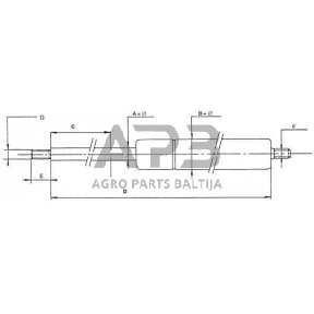 Dujinis amortizatorius L154mm 100N Stabilus CA697567