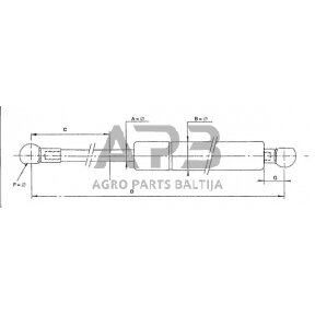 Dujinis amortizatorius L205mm 500N Stabilus CA0517SO