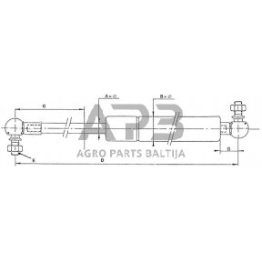 Dujinis amortizatorius L245mm 200N Stabilus CA381926