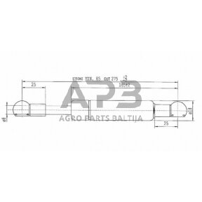 Dujinis amortizatorius L275mm 350N Stabilus CA069167