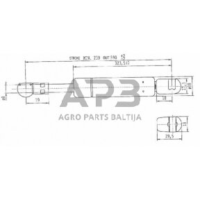Dujinis amortizatorius L590mm 240N Stabilus CA897884