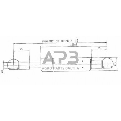 Dujinis amortizatorius L214.5mm 410N Stabilus CA703702 1